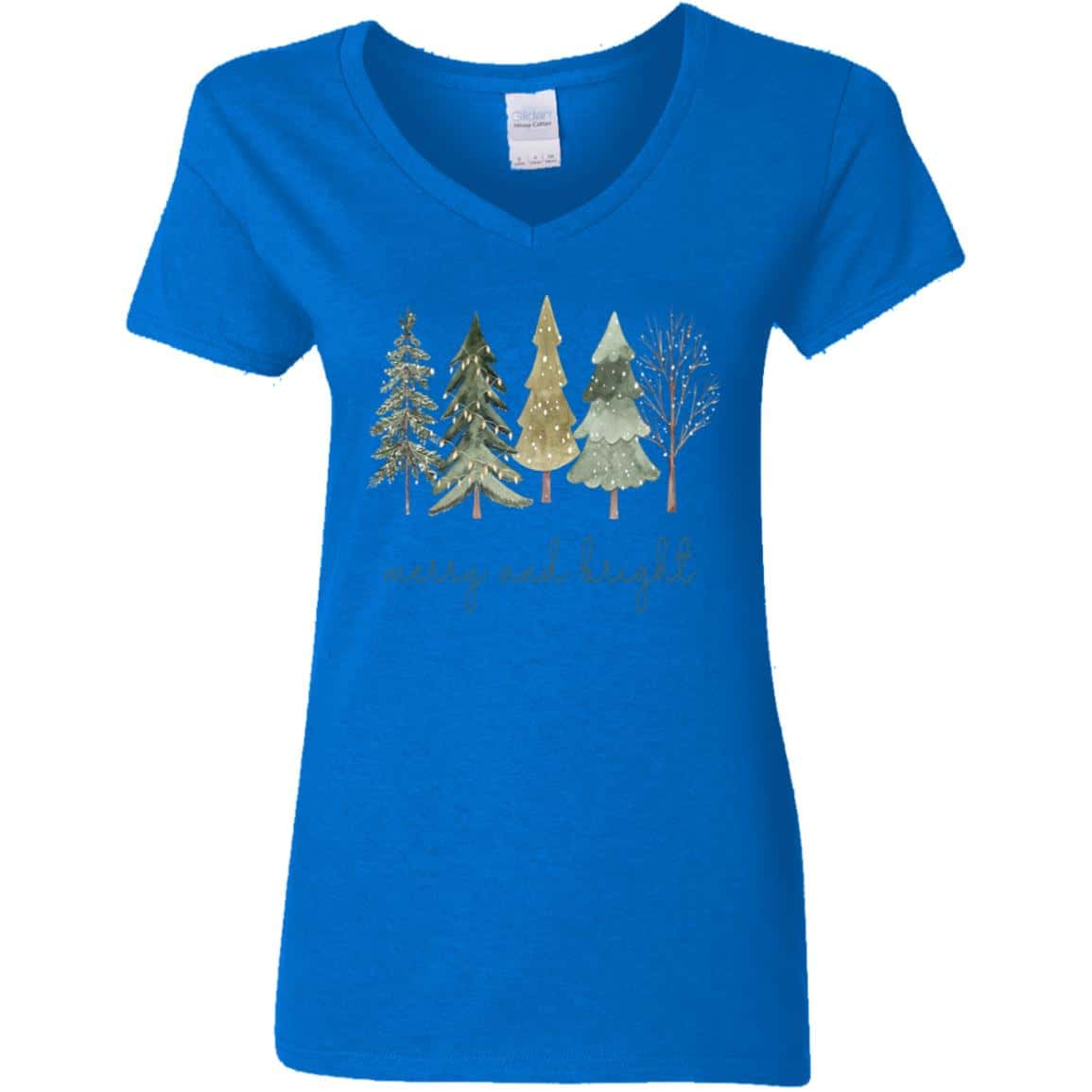 Merry and Bright | Christmas | G500VL Ladies' 5.3 oz. V-Neck T-Shirt