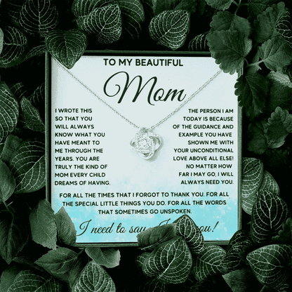 To my Beautiful Mom! | Love Knot Necklace