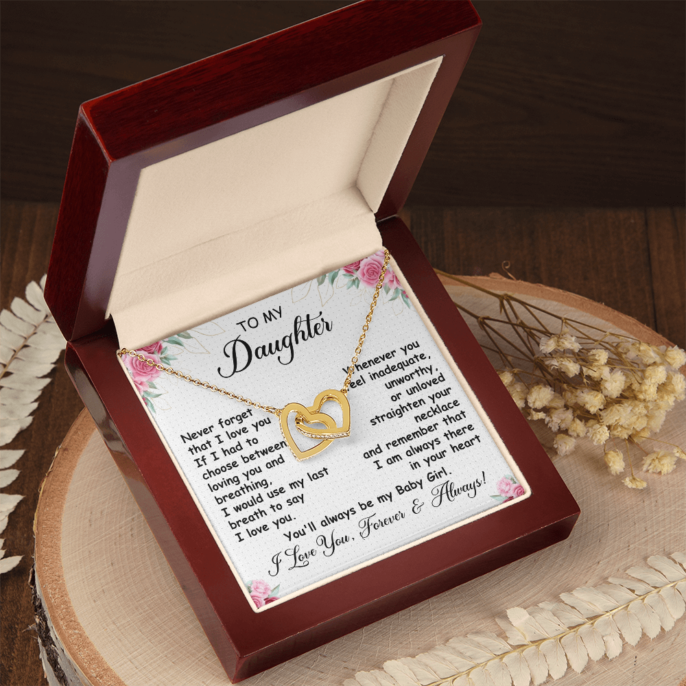 To My Daughter - Linked Hearts Necklace