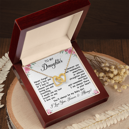 To My Daughter - Linked Hearts Necklace