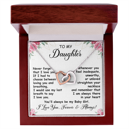 To My Daughter - Linked Hearts Necklace
