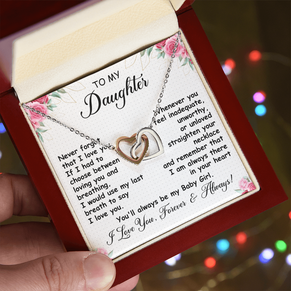 To My Daughter - Linked Hearts Necklace