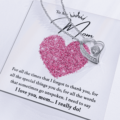 Mothers Day | To my Mom! | Heart Pendant