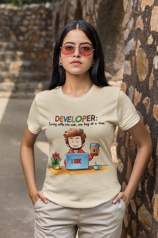 Developer - Turning Coffee into Code - Premium Unisex t-Shirt